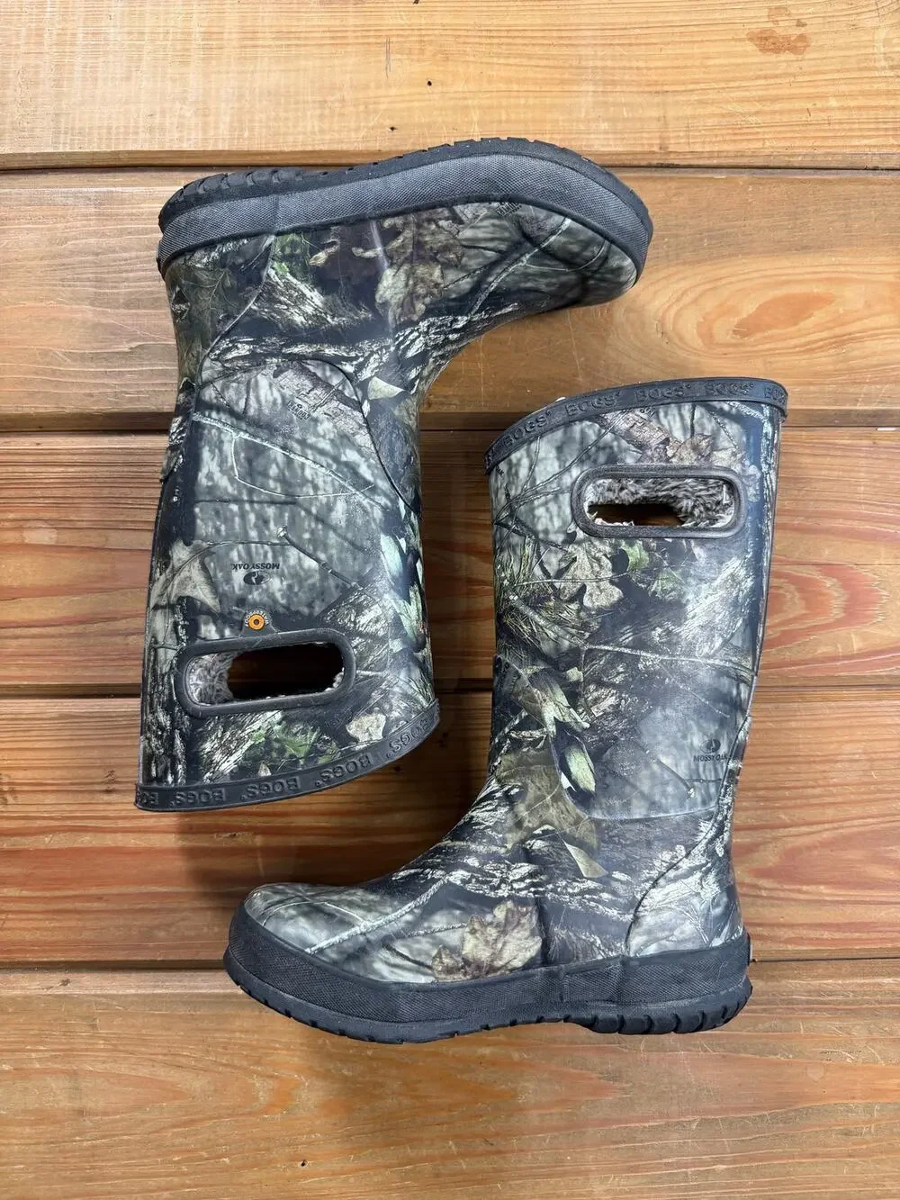 Bogs Boys Insulated Camo Rain Boots Size 1 Waterproof Winter Hunting Boots